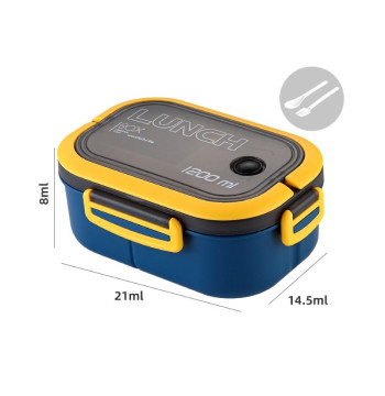 Śniadaniówka LUNCH BOX ze sztućcami 21 x 14,5 x 8cm granat PJM44GRAN