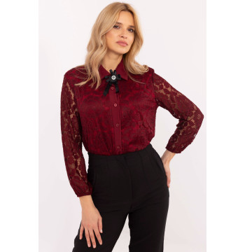Koszula Damska Model MI-KS-C242.16X Bordo - Italy Moda