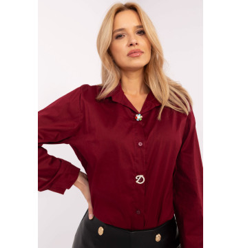 Koszula Damska Model DHJ-KS-20132.04P Bordo - Italy Moda
