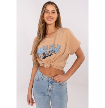 T-shirt Damski Model CLM-TS-0023.94 Camel - Factory Price