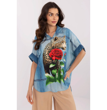 Koszula Damska Model DHJ-KS-19007-7.85 Blue - Italy Moda