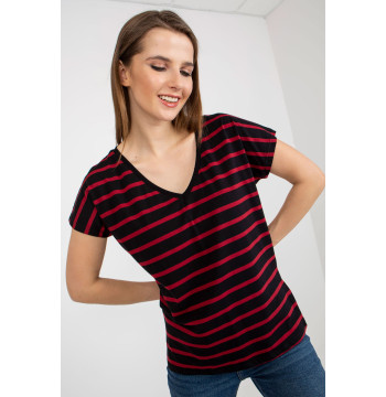 T-shirt Damski Model RV-TS-8567.26 Black/Red - BFG