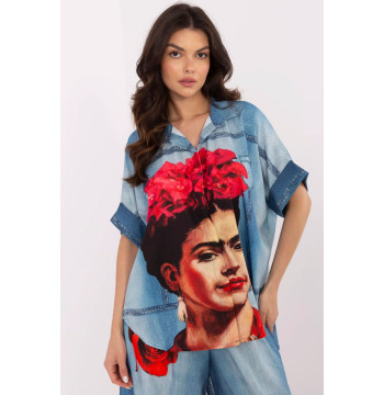 Koszula Damska Model DHJ-KS-19007-5.87 Blue - Italy Moda