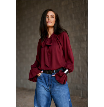 Bluzka Model Isabel BOR BLU0217 Bordo - Roco Fashion
