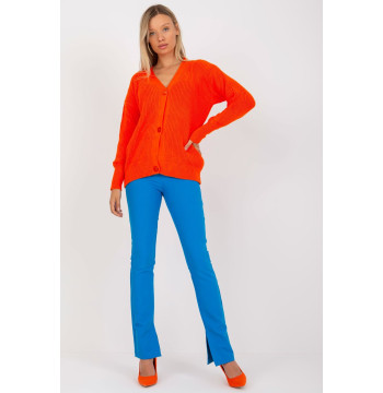 Sweter Kardigan Model LC-SW-0321.06X Orange - Rue Paris