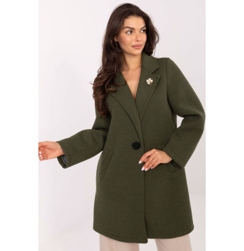 Płaszcz Damski Model IT-PL-FL8153.60 Khaki - Rue Paris