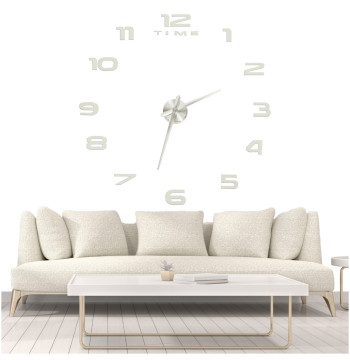 Zegar ścienny naklejany na ścianę 3D lustrzany DIY duży nowoczesny 80-120cm XL