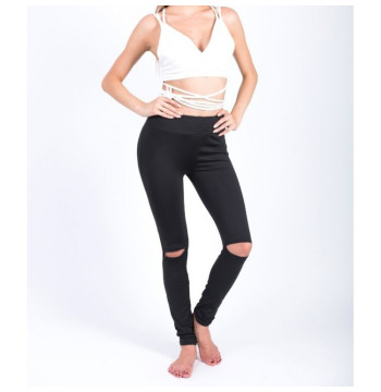 Sportowe Legginsy Fitness Trening Czarne LEG19L