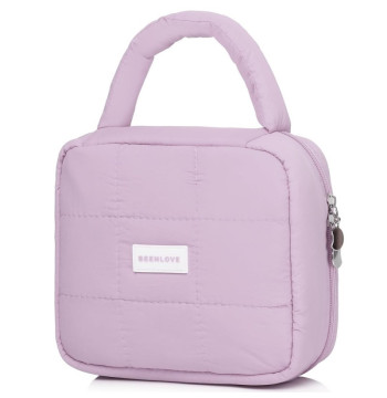Kosmetyczka damska pikowana kuferek z rączką 21 x 17 x 8 cm KS139FIO