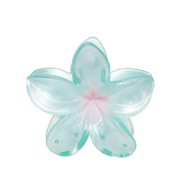Spinka do włosów klamra XL kwiat OMBRE transparentny niebieski 7,5 x 8cm SP397N