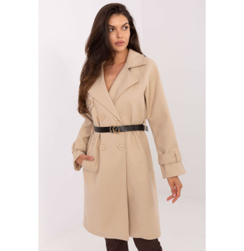 Płaszcz Damski Model IT-PL-FL5712.84 Beige - Rue Paris