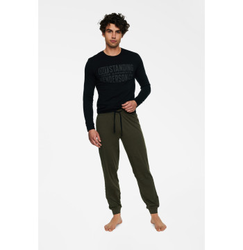 Piżama Męska Model Badge 40040-99X Black/Khaki - Henderson