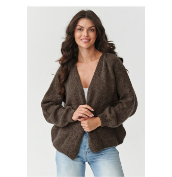 Sweter Kardigan Model S170 Ziemisty Brąż - Makadamia