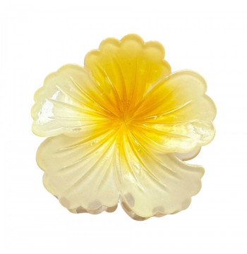 Spinka do włosów klamra XL kwiat HIBISKUS OMBRE żółta 7,5 x 7,5cm SP385