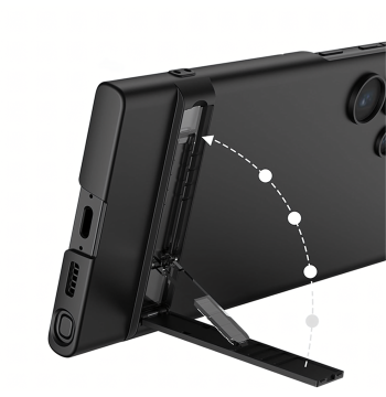 Plecki Etui Ochronne Cienkie z Podstawką do Samsung S24 Ultra Czarne