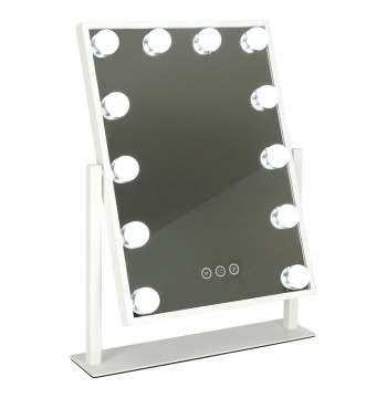 Lusterko do makijażu kosmetyczne podświetlane 12 LED Hollywood z 12 żarówkami USB 30 x 40 cm