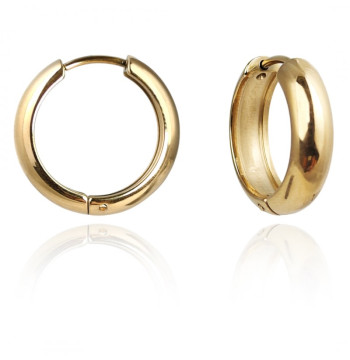 Kolczyki ze stali szlachetnej platerowane 14k złotem 25mm, KOŁA KST3407