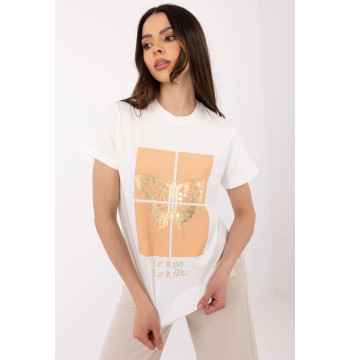 Tshirt Damski Model CLM-TS-1704.85 Ecru - Factory Price