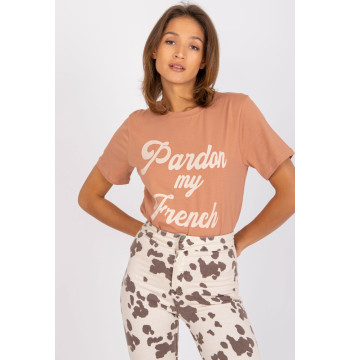 T-shirt Damski Model FA-TS-7677.91P Camel - Fancy