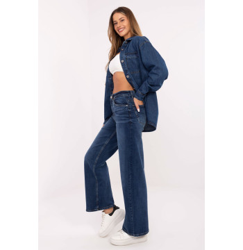Spodnie Jeansy Damskie Model D85083BI62544D295 Dark Blue - Sublevel