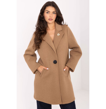 Płaszcz Damski Model IT-PL-FL8153.60 Camel - Rue Paris