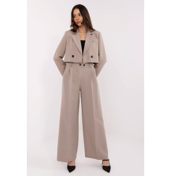 Spodnie Komplet Model IT-KMPL-FL9019.08P Dark Beige - Rue Paris