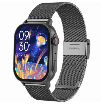 Smartwatch Gravity GT15-5 Czarny Pasek Silikonowy + Tytanowa Bransoleta