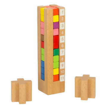 Klocki drewniane edukacyjne układanka Montessori kolorowe