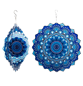 Wisząca Błystka Ozdoba Łapacz Wiatrowa 12” Mandala 3D do Ogrodu Pokoju