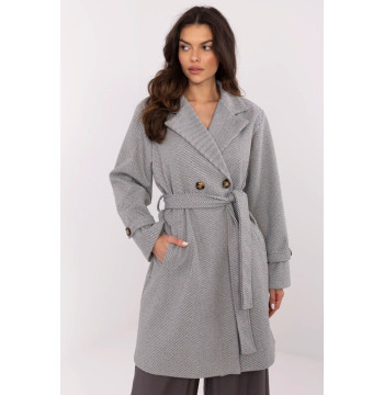 Płaszcz Damski Model MO-PL-5209.87 White/Grey - Italy Moda
