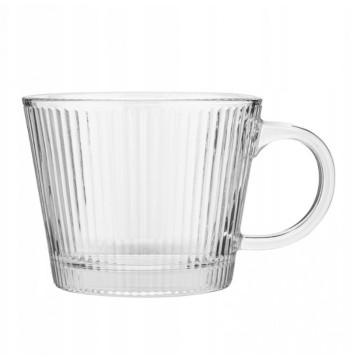 Filiżanka szklanka ryflowana duża 400 ml 1szt SZK156