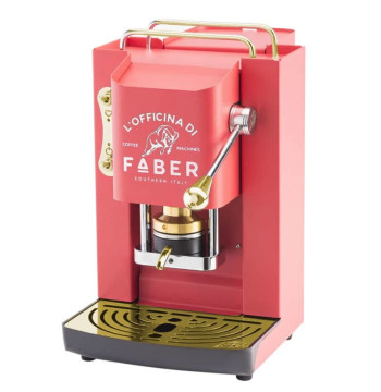 Ekspres do kawy Faber Pro Deluxe Cherry Red & Brass ESE Pad