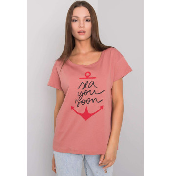 T-shirt Damski Model FA-TS-7196.74P Dark Pink - Fancy