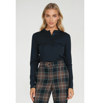 Bluzka polo ze stójką B195 Navy - Nife