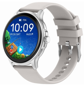 Smartwatch Damski GRAVITY GT12-8 Biały Pasek Silikonowy + Srebrna Bransoleta