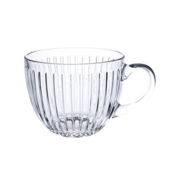 Filiżanka szklanka ryflowana duża 460 ml 1szt SZK152
