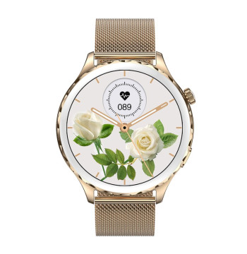 Smartwatch Damski Rubicon RNCF02-2 Złoty + Pasek Różowy