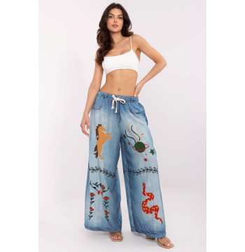 Spodnie Damskie Model DHJ-SP-19183-9.54 Blue - Italy Moda