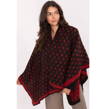 Sweter Ponczo Model AT-PN-7661.89 Black/Red - Factory Price