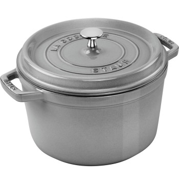 Garnek żeliwny okrągły wysoki Staub - 4.8 ltr, Grafitowy