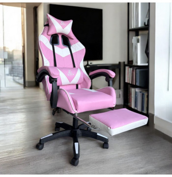 Fotel gamingowy obrotowy z podnóżkiem EC GAMING masażer KO24R