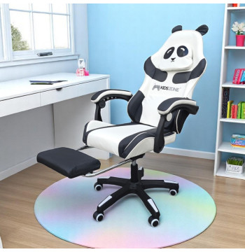 Fotel gamingowy obrotowy PANDA z podnóżkiem i z masażerem KIDS ZONE KO34