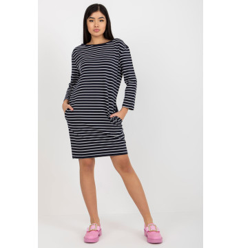 Sukienka Model LO-SK-LK-259.00X White/Navy - Rue Paris