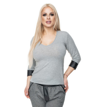 Bluzka Model 0102 Grey - PeeKaBoo