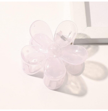 Spinka do włosów klamra XL kwiat transparentny 7x7cm SP273