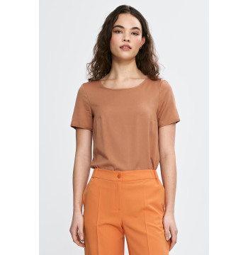 Bluzka basic z krótkim rękawem B193 Carmel - Nife
