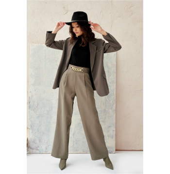 Spodnie Damskie Model KHK 0011 Khaki - Roco Fashion