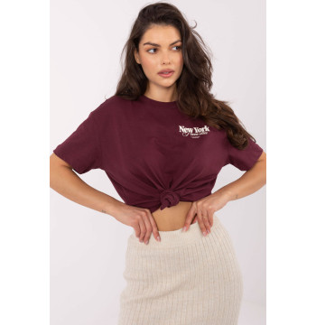 Tshirt Damski Model D12022M02645R Bordo - Sublevel