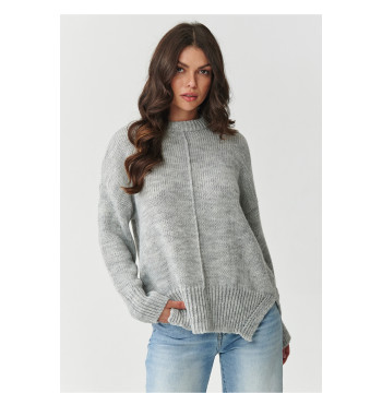 Sweter Damski Model S159 Grey Melange - Makadamia