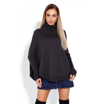 Sweter Ponczo Model 70009 Grafit - PeeKaBoo